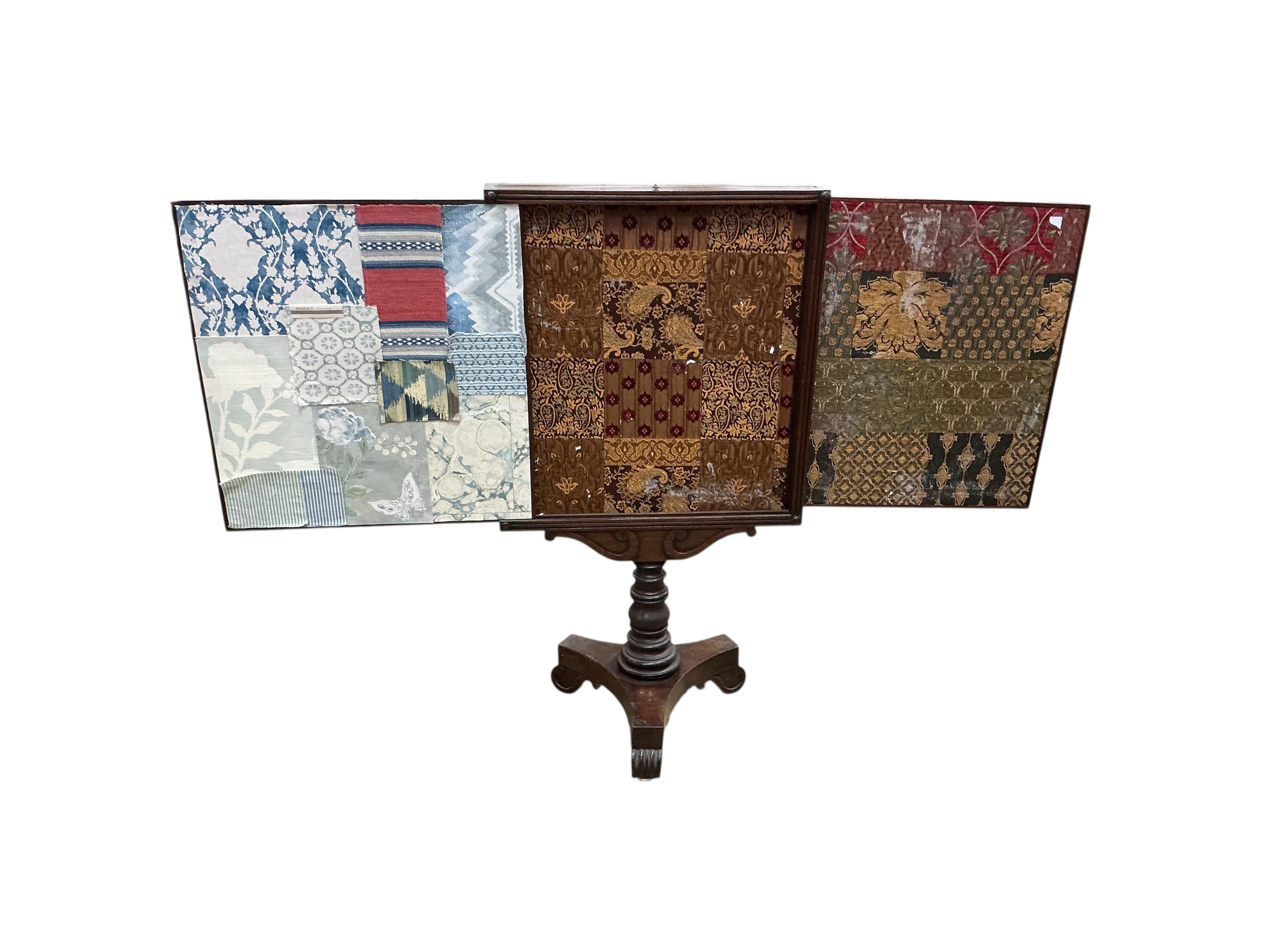 A Regency multi panel firescreen, width 61cm, height 112cm